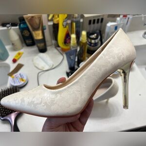 Elegant White Floral Heels